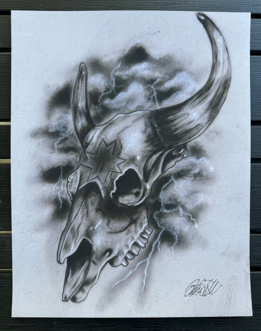 Skull Charcoal Print